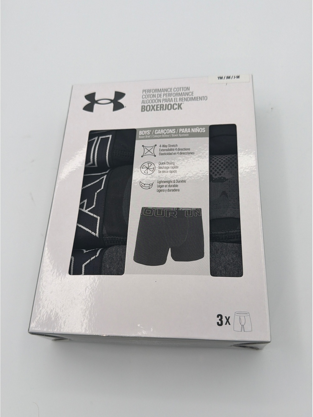Under Armour Boys' Performance Cotton Boxerjock 3-Pack, Size M